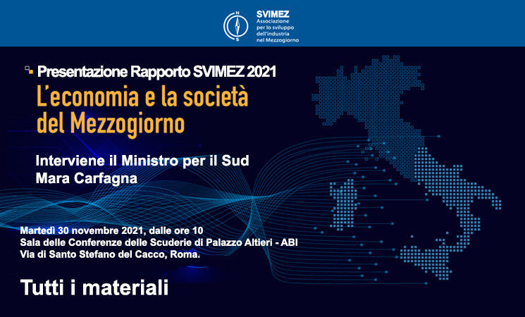 Rapporto SVIMEZ 2021. L’economia e la società del Mezzogiorno